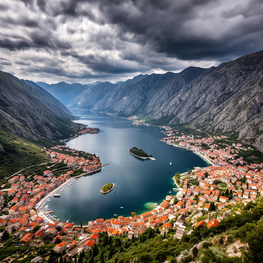 Bay of Kotor panoramic view
